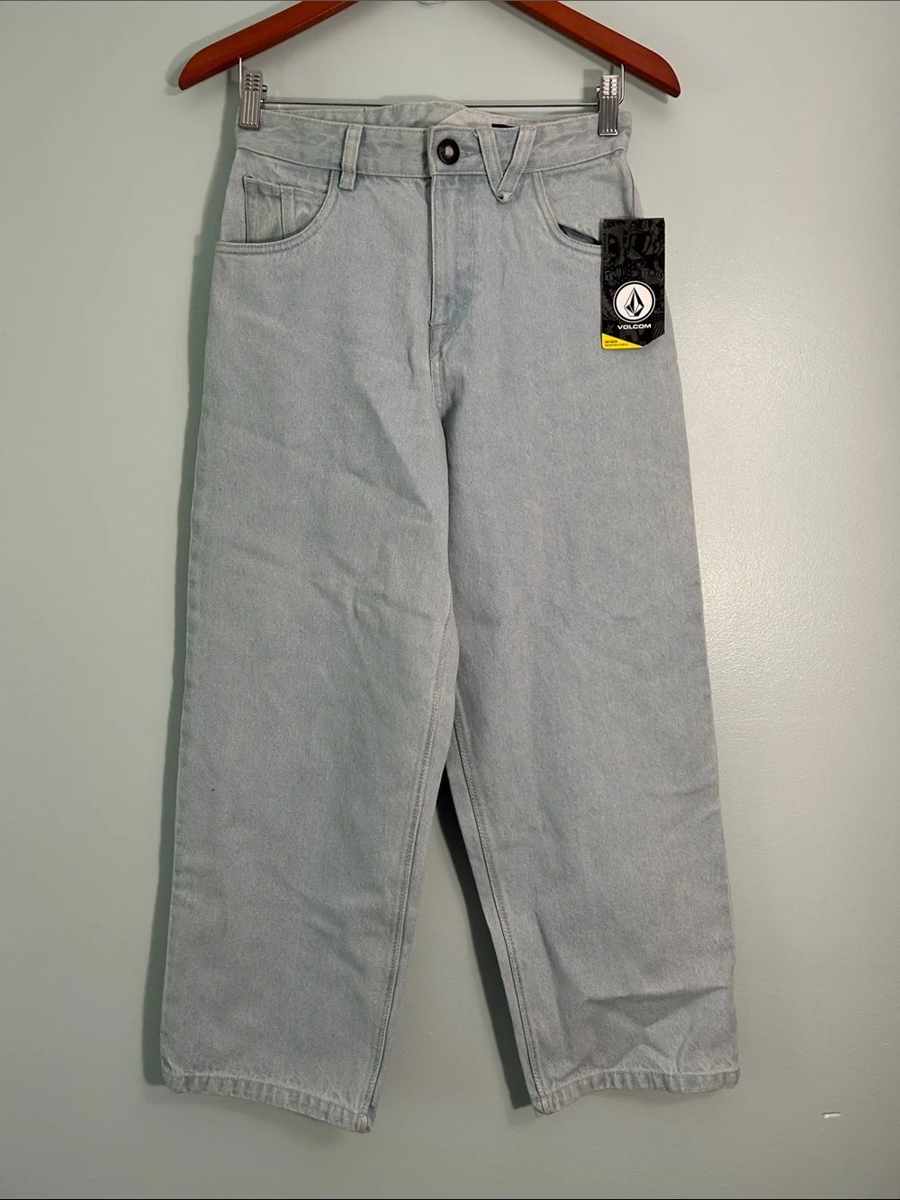 Volcom 12 (26) Jeans Big Boy Youth Chillow in Light Blue Loose Baggy Skater NWT
